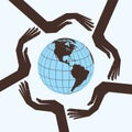 Every hand support to save the earth