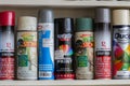 Shelf of spraypaint for the average home handyman