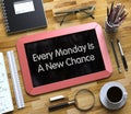 Every Monday Is A New Chance on Small Chalkboard. 3d