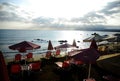 Sun over the beach in the island Crete Royalty Free Stock Photo