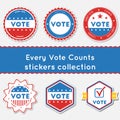 Every Vote Counts stickers collection.
