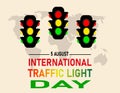 Every year on August 5th, International Traffic Light Day highlights the importance of the traffic light Royalty Free Stock Photo