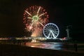 International fireworks festival beach at the beach of Scheveningen, Netherlands Royalty Free Stock Photo