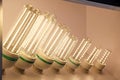 Energy-saving led lamps at the exhibition.