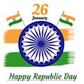 Abstract Indian Flag Theme On Happy Republic Day 26 January