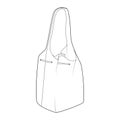 Everyday Carry-All Bag with hobo silhouette, soft volume shopper. Fashion accessory technical illustration. Vector