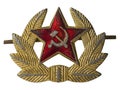 Everyday cockade of the Soviet soldier of the 1969 model. Attached to the band of a cap and hat with earflaps Royalty Free Stock Photo