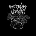 Everyday fresh colored label on black