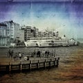 An everyday life in KarakÃÂ¶y. Ferries, houses, seagulls and the