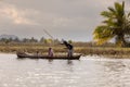 Everyday life in madagascar countryside on river Royalty Free Stock Photo