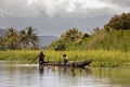 Everyday life in madagascar countryside on river Royalty Free Stock Photo