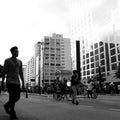 People coming and going on Avenida Paulista, Brasil