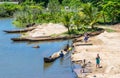 Everyday life on the river, Madagascar Royalty Free Stock Photo