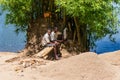 Everyday life on the river, Madagascar Royalty Free Stock Photo