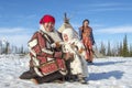 Everyday life of Russian aboriginal reindeer herders in the Arctic. Royalty Free Stock Photo