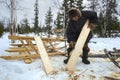 Everyday life of Russian aboriginal reindeer herders in the Arctic.