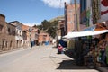 Everyday life in a small town in Bolivia at Titicaca lake