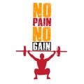 Everyday no pain no gain workout poster set vector illustration Gym Royalty Free Stock Photo