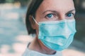 Everyday people with protective face mask during coronavirus pandemics