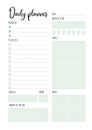 Daily Everyday Routine Planner Printable green A4