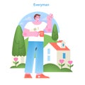 Everyman Archetype illustration. Friendly and