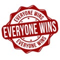 Everyone wins grunge rubber stamp