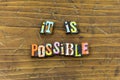 Everything anything possible focus work hard job typography print Royalty Free Stock Photo