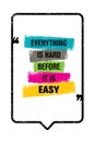 Everything Is Hard Before It Is Easy. Inspiring Creative Motivation Quote. Vector Typography Banner Design Concept