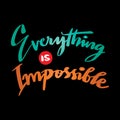 Everything is impossible . Inspire motivational quote.
