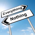 Everything or nothing concept. Royalty Free Stock Photo
