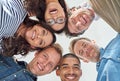 Everything is possible with a team of creative minds. Low angle shot of six people putting their heads together in a Royalty Free Stock Photo