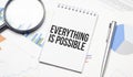 Everything is Possible text on card, concept background Royalty Free Stock Photo