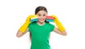 Everything should be perfect. sponge helpful for cleaning. happy kid use sponge and gloves. kid cleaning around. Protect