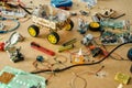 Everything you need. Robot diy assembly kit. Electrical components kit for building digital devices. Robotics parts and