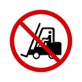 Everywhere is prohibited for industrial vehicles. Prohibition sign. Red round sign. Royalty Free Stock Photo