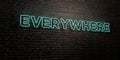 EVERYWHERE -Realistic Neon Sign on Brick Wall background - 3D rendered royalty free stock image Royalty Free Stock Photo