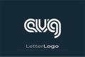 EVG Creative Unique Modern Letter Logo Design. Elegant Monogram Logo Design with Decorative Elements and Typography Royalty Free Stock Photo