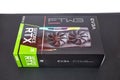 EVGA Geforce RTX 3090 Nvidia GPU box on a desk Royalty Free Stock Photo