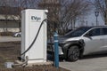 EVGO EV Charging Station. EVGO has partnered with General Motors to expand compatibility and access for electric GM vehicles