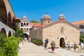 Evia, Greece 25 July 201. People from all over the world visiting the famous monastery of Saint David at Evia.