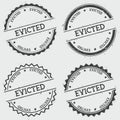 Evicted insignia stamp isolated on white.