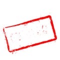 Evicted red rubber stamp isolated on white.