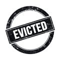EVICTED text on black grungy round stamp