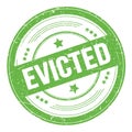 EVICTED text on green round grungy stamp