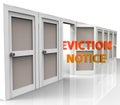 Eviction Notice Doorway Illustrates Losing House Due To Bankruptcy - 3d Illustration Royalty Free Stock Photo