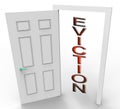 Eviction Notice Doorway Illustrates Losing House Due To Bankruptcy - 3d Illustration Royalty Free Stock Photo