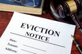 Eviction notice and gavel. Royalty Free Stock Photo