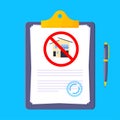 Eviction notice legal document on the clipboard with stamp. Royalty Free Stock Photo