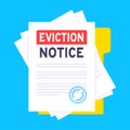 Eviction notice legal document on the clipboard with stamp. Royalty Free Stock Photo