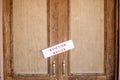 Eviction notice pasted on the entrance door of the house Royalty Free Stock Photo